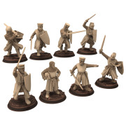 Medieval - Generic - x8 Knights on Foot- Medbury miniatures