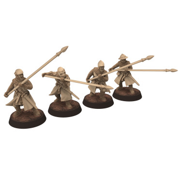 Medieval - Scotland - x4 Pikemens V3 - Medbury miniatures