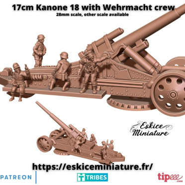 Eskice Miniature – WWII – 17cm kanone 18 with crew - 28mm