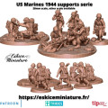 Eskice Miniature – WWII – US marines 1944 serie supports x9 - 28mm 0