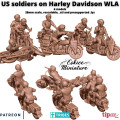 Eskice Miniature – WWII – US soldiers on Harley Davidson WLA - 28mm 0