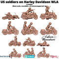 Eskice Miniature – WWII – US soldiers on Harley Davidson WLA - 28mm 1