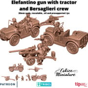 Eskice Miniature – WWII – Elefantino gun with tractor & bersaglieri crew - 28mm