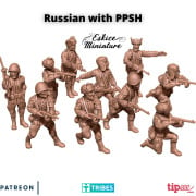 Eskice Miniature – WWII – Russian infantry with PPSH - 28mm