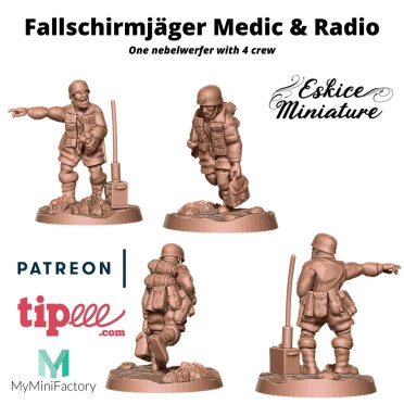 Fallschirmjäger : Medic & radio - Fichiers 3D