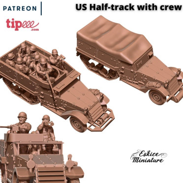 US Half Track Pack with crew - 3D