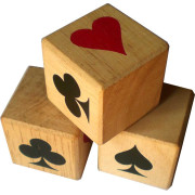 Big wooden dice for Belote game