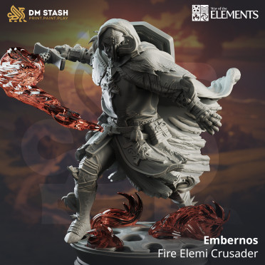 DM Stash - Fire Genasi Crusader Paladin - Embernos [32/75mm]