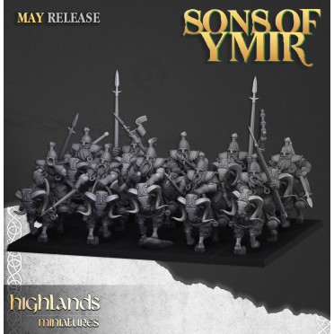 Highlands Miniatures - Sons of Ymir - Dwarves on Goat x10