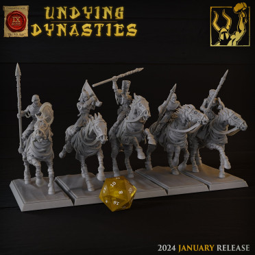 Titan Forge - Undying Dynasties - Sand Skeleton Cavalry with Spears