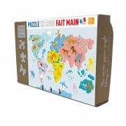 Puzzle - Carte du Monde Illustrée - 24 Pièces