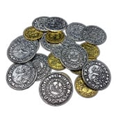 15th-Century Replica Metal Coins for Pax: Renaissance – Set of 36 Durable Zinc Alloy Coins in Silver and Gold