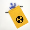 Flat yellow dice bag - black nuclear risk logo 1