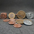 Set of generic metal coins of value 1, 5, 10 for board games 2