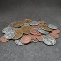 Set of generic metal coins of value 1, 5, 10 for board games 13