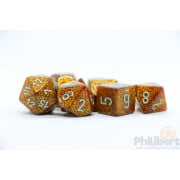 Set de 7 Dés JDR Chessex : Glitter Gold / Silver