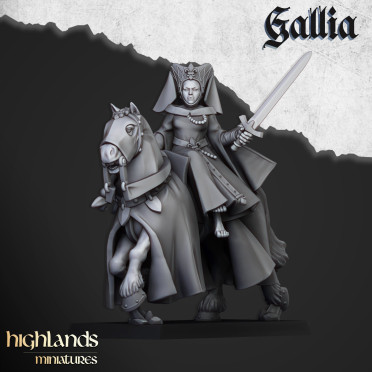 Highlands Miniatures - Gallia - Damsel Of Gallia on horse