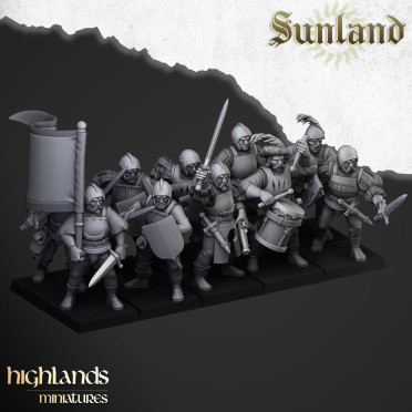 Highlands Miniatures - Sunland - Infantry Sword & Shield with EMC