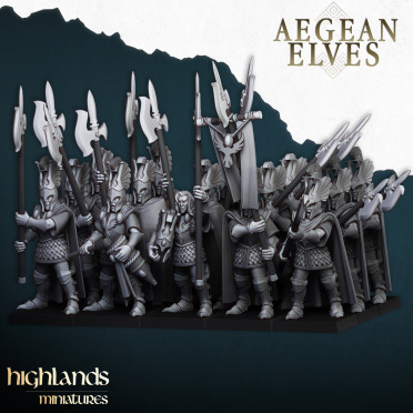 Highlands Miniatures - Aegean Elves - Mycenaean Guard with EMC