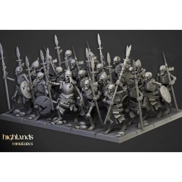 Highlands Miniatures - Transilvanya - Skeleton Warriors Spears with EMC