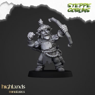 Highlands Miniatures - Steppe Goblins -  Steppe Goblin with bows & EMC