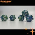 Set of 5 20-sided dice (two-tone satin marbled) 3