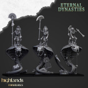 Highlands Miniatures - Eternal Dynasties - Mounted Ancient Guard on Great Snakes with EMC