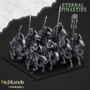 Highlands Miniatures - Eternal Dynasties - Ancient Skeletal Cavalry with Spears & EMC