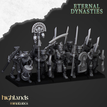 Highlands Miniatures - Eternal Dynasties - Ancient Guard with Halebardes & EMC