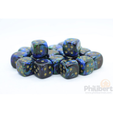 Set de 36 Dés Chessex : Lustrous Shadow/Gold