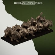 Highlands Miniatures - Sewer Vermin - Sewer Rats with Weapons, Shield & EMC