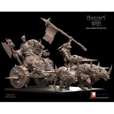 Avatars Of War - Goblin King, Elf Bane, on a Wolf Chariot