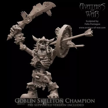 Avatars Of War - Undead - Goblin Skeleton Champion with Arrowed Shield