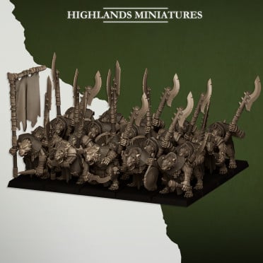 Highlands Miniatures - Sewer Vermin - Vermin Vanguard Halebarde with EMC