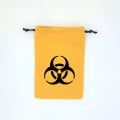 Flat yellow dice bag - black biohazard logo 0