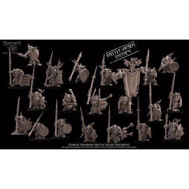 Avatars Of War - Goblin Spearmen Battle-Ready Regiment