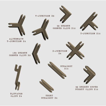 Battle Systems - Plastic Terrain Clips / Brown