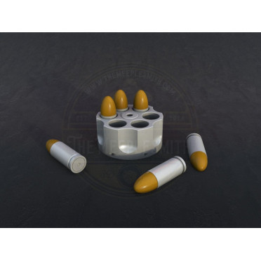 Revolver-Style Ammunition Counter with Bullets
