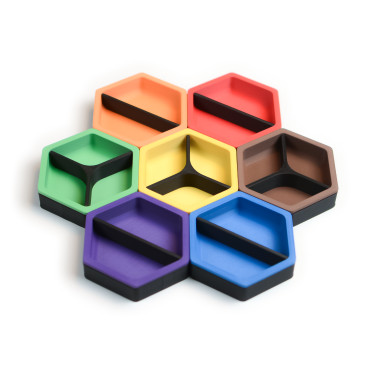 Magnetic Token Trays - Hexagon with Dividers