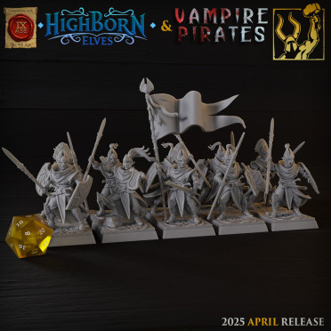 Titan Forges – Highbornes Elves – Warriors with Spears & Shield