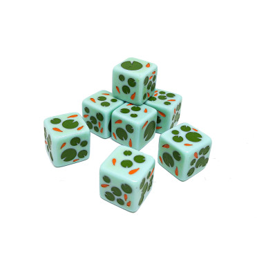 Set de 4 dés D6 - Thème étang