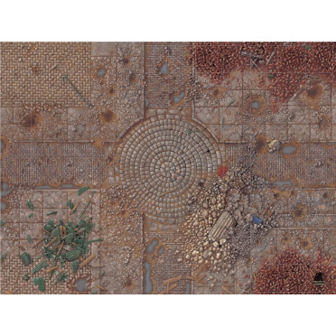 Battlemap Ville 90x67,5cm avec quadrillage