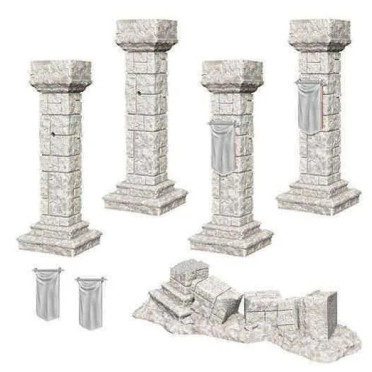 Wizkids Deep Cuts Unpainted Miniatures: Pillars & Banners
