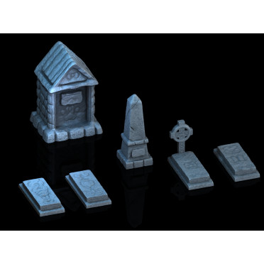 3D4U - Graveyard Set - Medieval Town Set