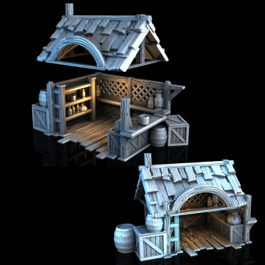 3D4U - Market Stall - Medieval Town Set