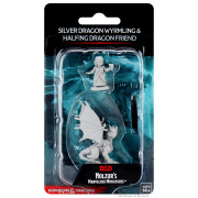 D&D Nolzur's Marvelous Unpainted Miniatures: Silver Dragon Wyrmling & Female Halfling