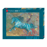 Puzzle Map Art : Horse - 2000 pièces