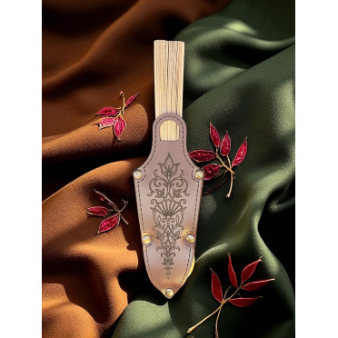 Porte-éventail en cuir avec système porte-jupe intégré