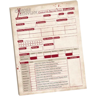 Cohors Cthulhu -  Character Sheet Pad