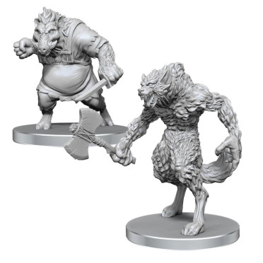 Pathfinder Battles Deep Cuts Unpainted Miniatures: Werewolf & Wereboar